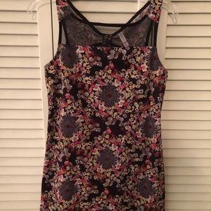 Floral dress with mesh detail